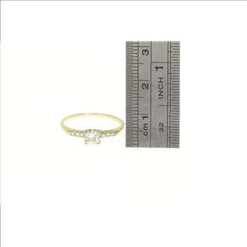 14K 1940's 0.46 Ctw VVS Diamond Classic Engagement Yellow Gold Ring, Size 7.5