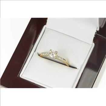 14K 1940's 0.46 Ctw VVS Diamond Classic Engagement Yellow Gold Ring, Size 7.5