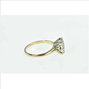 14K 1940's 0.47 Ct Diamond Engagement Yellow Gold Ring, Size 6.75