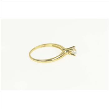 14K 1940's 0.49 Ct Diamond Solitaire Engagement Yellow Gold Ring, Size 5.5
