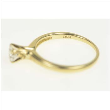 14K 1940's 0.49 Ct Diamond Solitaire Engagement Yellow Gold Ring, Size 5.5