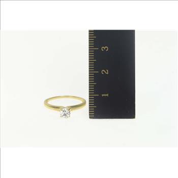 14K 1940's 0.49 Ct Diamond Solitaire Engagement Yellow Gold Ring, Size 5.5