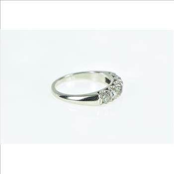 14K 1940's 0.73 Ctw OEC Diamond Vintage Wedding White Gold Ring, Size 5.5