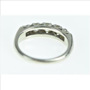 14K 1940's 0.73 Ctw OEC Diamond Vintage Wedding White Gold Ring, Size 5.5