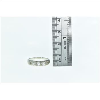 14K 1940's 0.73 Ctw OEC Diamond Vintage Wedding White Gold Ring, Size 5.5