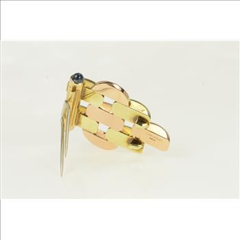 14K 1940's Cartier Sapphire Pyramid Clip Rose Gold Pin/Brooch