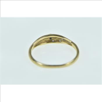 14K 1940's Diamond Childs Baby Band Yellow Gold Ring, Size 2.75