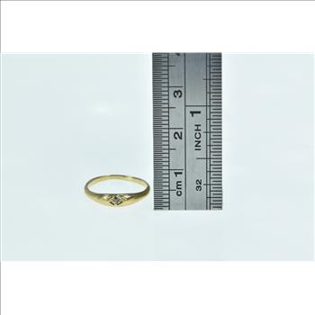 14K 1940's Diamond Childs Baby Band Yellow Gold Ring, Size 2.75