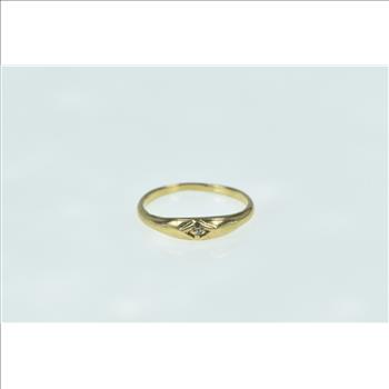 14K 1940's Diamond Childs Baby Band Yellow Gold Ring, Size 2.75