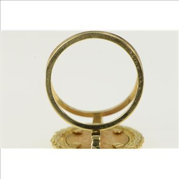 14K 1945 Dos Pesos Mexican Gold Coin Statement Yellow Gold Ring, Size 7