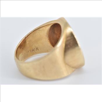 14K 1945 Mexican $2.50 Pesos Coin Statement Yellow Gold Ring, Size 5.25