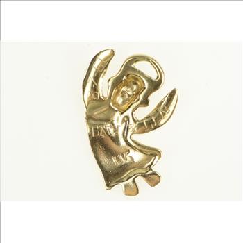 14K 1960's Guardian Angel Protection Symbol Yellow Gold Charm/Pendant