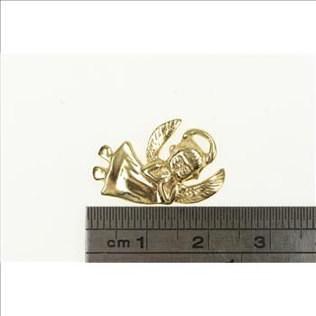 14K 1960's Guardian Angel Protection Symbol Yellow Gold Charm/Pendant