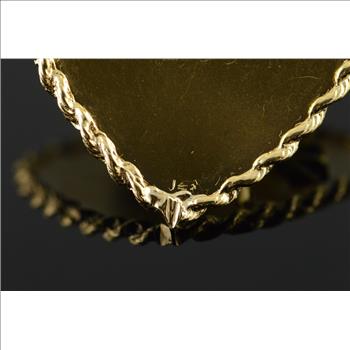 14K 1960's Happy Anniversary Heart Flower Gemstone Pearl Vintage Yellow Gold Charm/Pendant