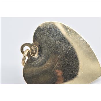 14K 1960's Pearl Curved Heart Love Valentine Yellow Gold Charm/Pendant