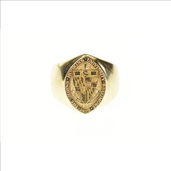 14K 1964 Johns Hopkins University Men's Class Yellow Gold Ring, Size 9.5