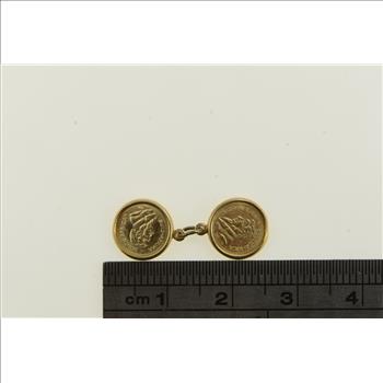 14K 1980 South African Krugerrand Mini Coin Yellow Gold Charm/Pendant