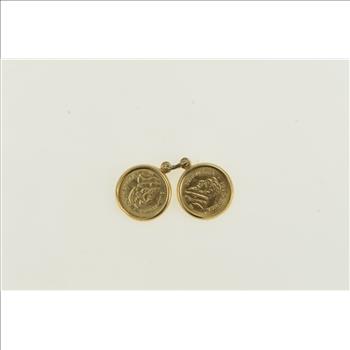 14K 1980 South African Krugerrand Mini Coin Yellow Gold Charm/Pendant