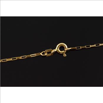 14K 1.9g Fancy Box Link Chain Yellow Gold Necklace 18