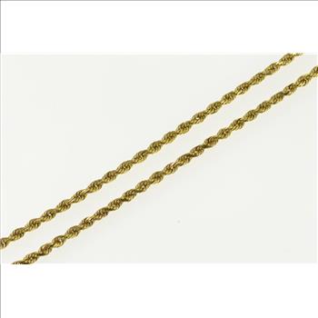 14K 1.9mm Rolling Twist Rope Link Chain Yellow Gold Necklace 20.1