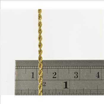 14K 1.9mm Rolling Twist Rope Link Chain Yellow Gold Necklace 20.1