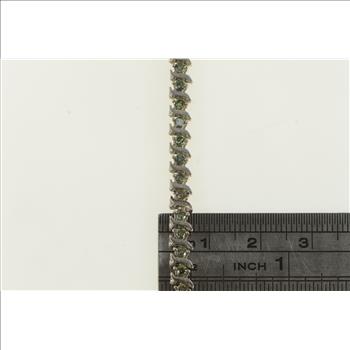 14K 2.00 Ctw Blue Treated Diamond Tennis White Gold Bracelet 6.75