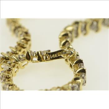 14K 2.00 Ctw Diamond Classic Wavy Link Yellow Gold Bracelet 6.75