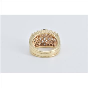 14K 2.00 Ctw Marquise Diamond Graduated Band Yellow Gold Ring, Size 5.75