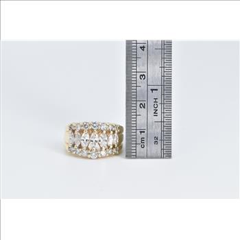 14K 2.00 Ctw Marquise Diamond Graduated Band Yellow Gold Ring, Size 5.75
