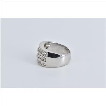 14K 2.00 Ctw Marquise Princess Diamond Band White Gold Ring, Size 5.75