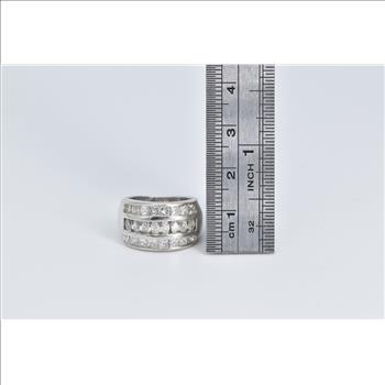 14K 2.00 Ctw Marquise Princess Diamond Band White Gold Ring, Size 5.75