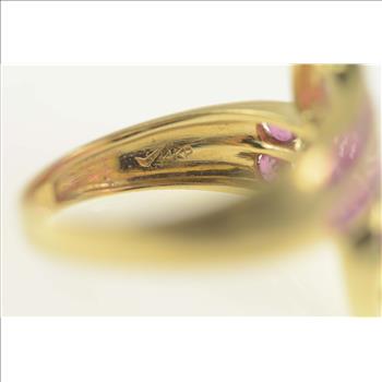14K 2.00 Ctw Natural Ruby Tiered Channel Bypass Yellow Gold Ring, Size 7.25