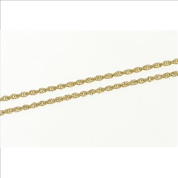 14K 2.0mm Woven Fancy Rope Link Vintage Chain Yellow Gold Necklace 23.5 ...