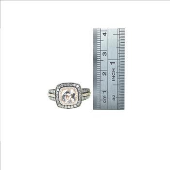 14K 2.14 Ctw LeVian Morganite Diamond Halo Rose Gold Ring, Size 7