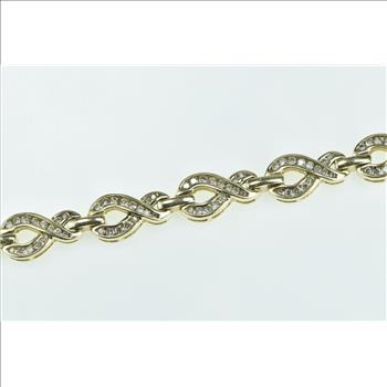 14K 2.35 Ctw Diamond Infinity Vintage Tennis Yellow Gold Bracelet 7.75