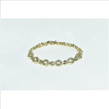 14K 2.35 Ctw Diamond Infinity Vintage Tennis Yellow Gold Bracelet 7.75