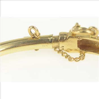 14K 2.36 Ctw Oval Natural Opal Diamond Bangle Yellow Gold Bracelet 6.75