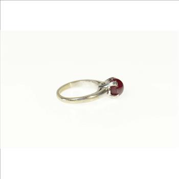 14K 2.42 Ct Natural Star Ruby Cabochon Baby White Gold Ring, Size 1.25
