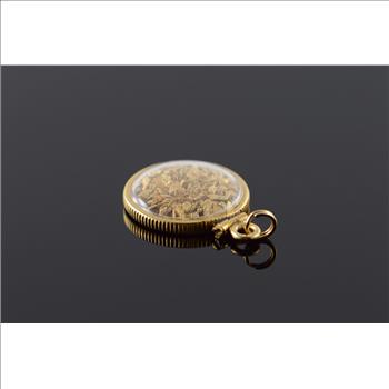 14K 24K Raw Gold Nugget Bezel Set Yellow Gold Charm/Pendant