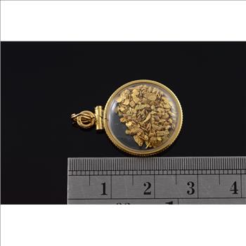 14K 24K Raw Gold Nugget Bezel Set Yellow Gold Charm/Pendant