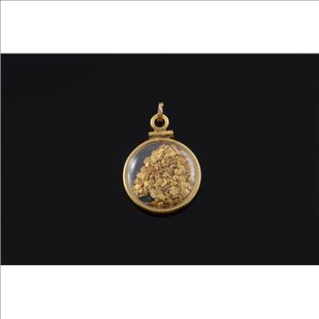 14K 24K Raw Gold Nugget Bezel Set Yellow Gold Charm/Pendant