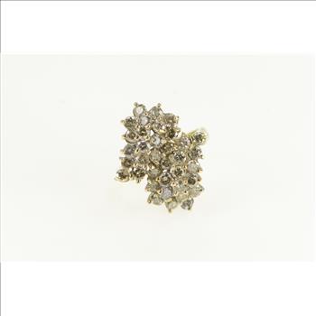 14K 2.50 Ctw Diamond Cluster Vintage Cocktail Yellow Gold Ring, Size 9