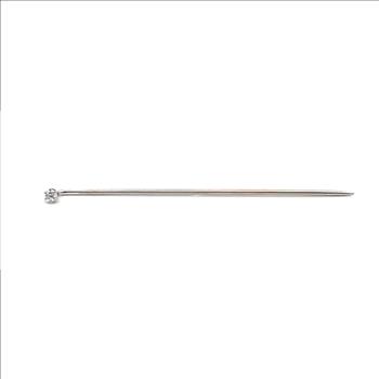 14K 2.5mm Vintage Diamond Solitaire Classic White Gold Stick Pin