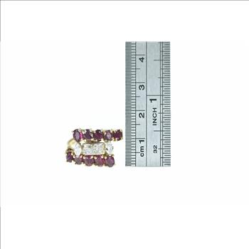 14K 2.60 Ctw Ruby Diamond Ornate Bypass Yellow Gold Ring, Size 7.5