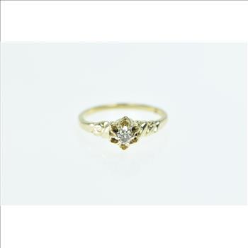 14K 2.9mm Vintage Solitaire Engagement Yellow Gold Ring, Size 6