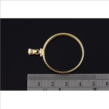 14K 30mm Classic Coin Bezel Yellow Gold Charm/Pendant
