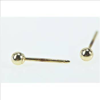 14K 3.0mm Vintage Ball Sphere Classic Stud Yellow Gold Earrings
