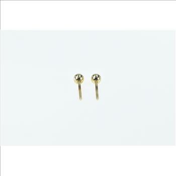 14K 3.0mm Vintage Ball Sphere Classic Stud Yellow Gold Earrings
