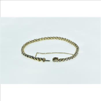 14K 3.24 Ctw Vintage Diamond Classic Tennis Yellow Gold Bracelet 7