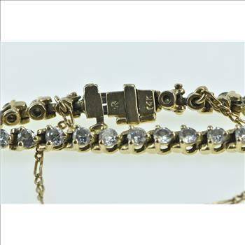 14K 3.24 Ctw Vintage Diamond Classic Tennis Yellow Gold Bracelet 7